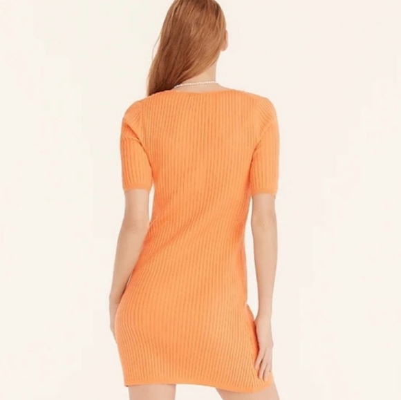 J. Crew Orange Ribbed Mini Dress - Picture 5 of 9